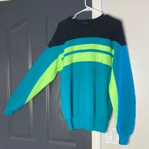 Aesthetic Herman’s brand green & blue stripped sweater.